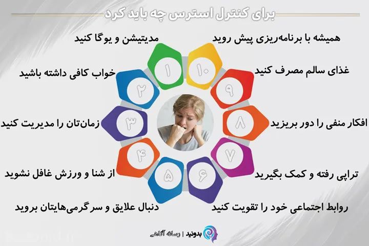 اینفوگرافی راهکارهای کنترل استرس