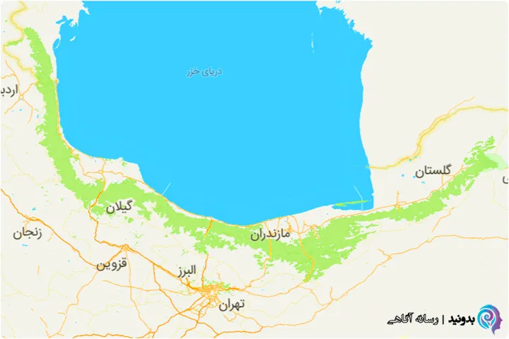 موقعیت جغرافیایی جنگلهای هیرکانی