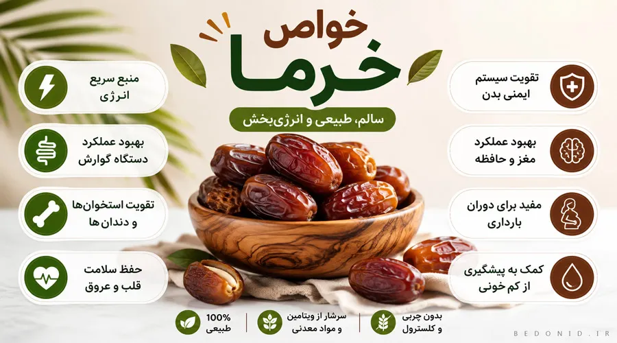 خواص خرما و فواید آن برای سلامت بدن