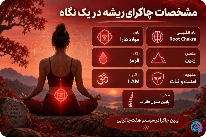اینفوگرافی چاکرای ریشه در بدن