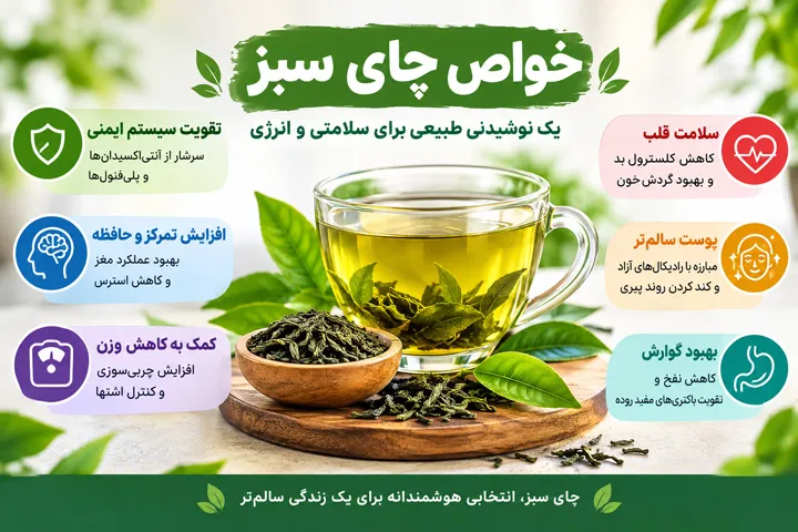 اینفوگرافی خواص چای سبز